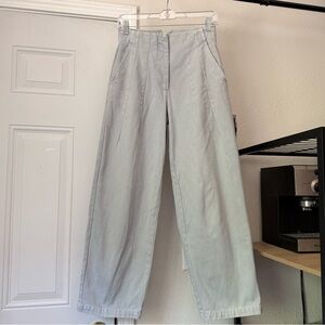 ROMUALDA light blue wash denim high rise‎ balloon barrel wide leg cropped jeans